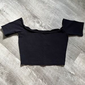american apparel off the shoulder crop top